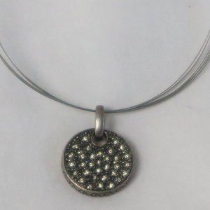 Chico's Classic Simple Elegance Silver & Crystal Necklace